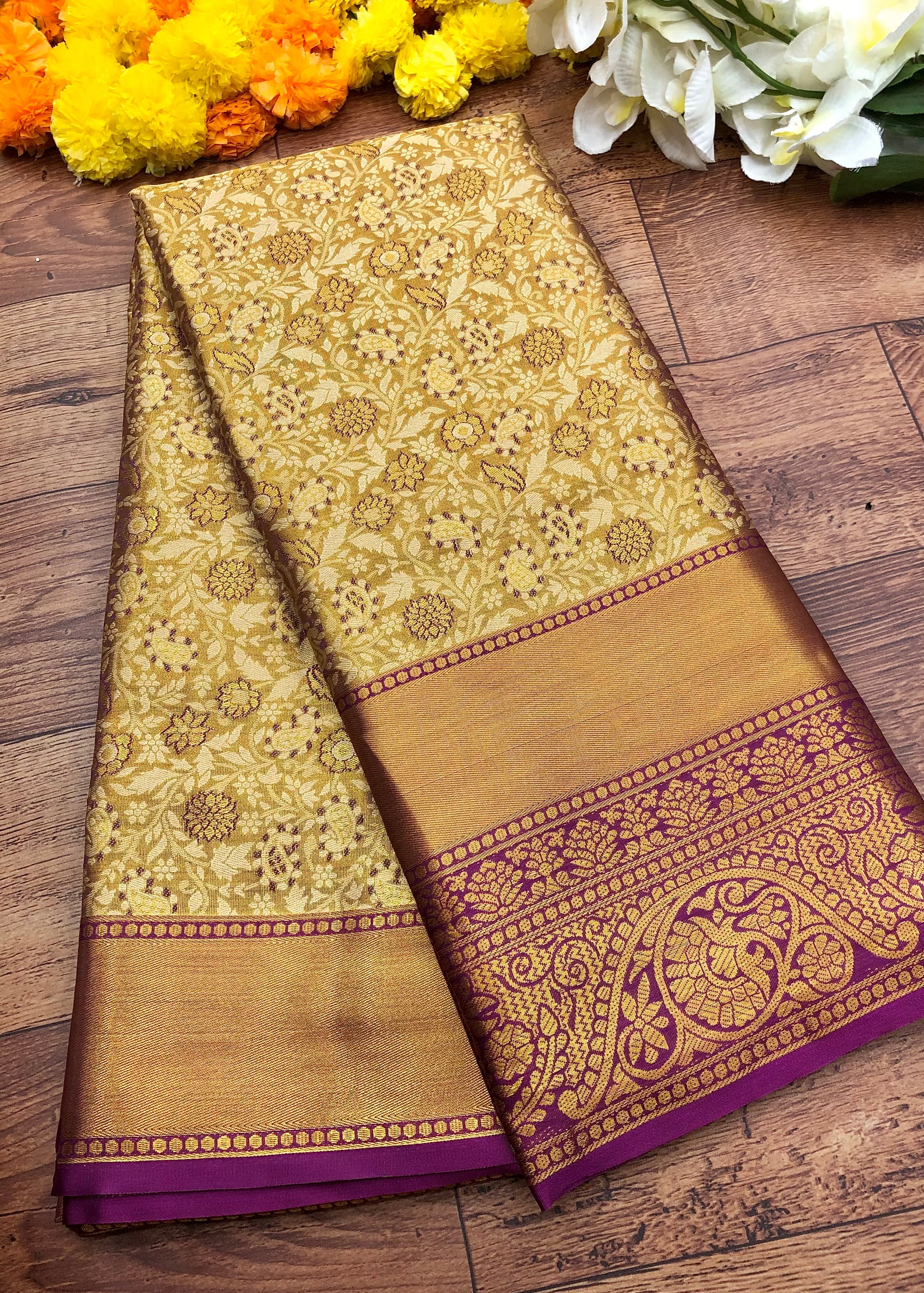New Wedding Wear Wine Color Kanjiviram Silk Pure Zari Weaving with Beautiful Meena Weaving Saree With Blouse