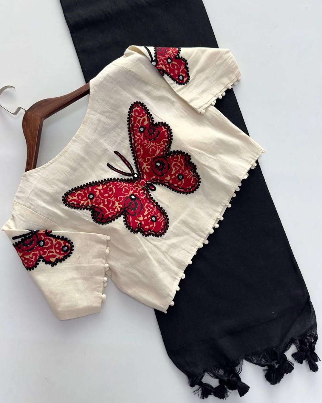 Latest Cotton Fabric Tussels Work Fancy Designer Function Wear Saree With Stitched Blouse