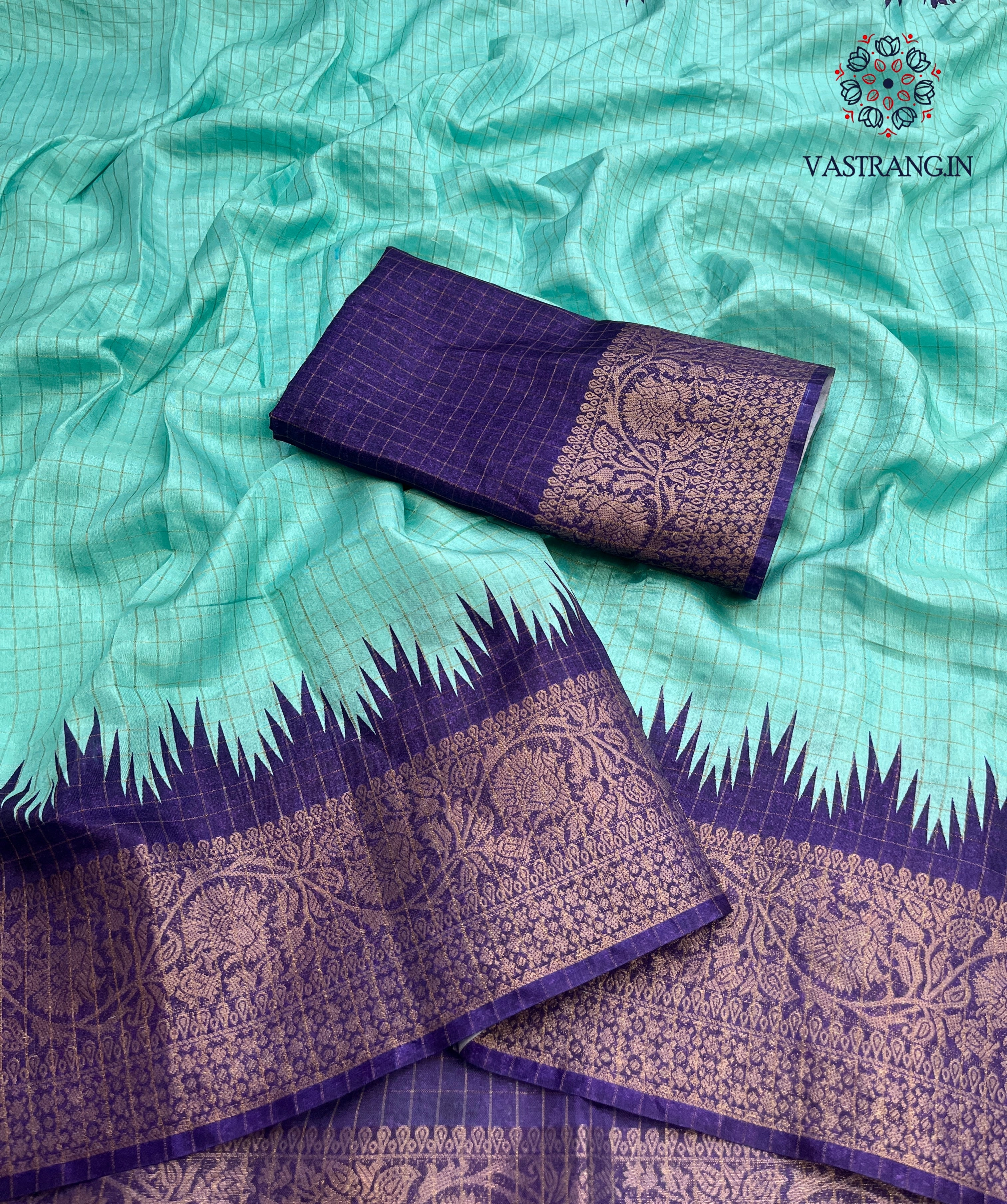 New Wedding Wear Sky blue Colour Soft Chanderi Digital Print with Jaquard weaving Border work Saree