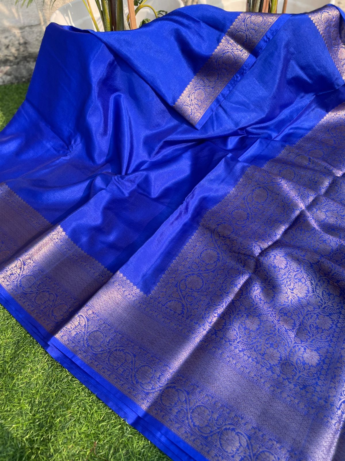 New Wedding Wear Royal blue Color Soft Banarasi Silk Jacquared Zari Weaving Fancy Designer Saree