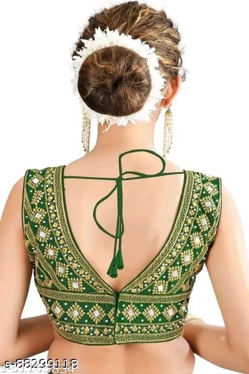 Ethnic Wear Designer Sequence with Mirror Work Blouse