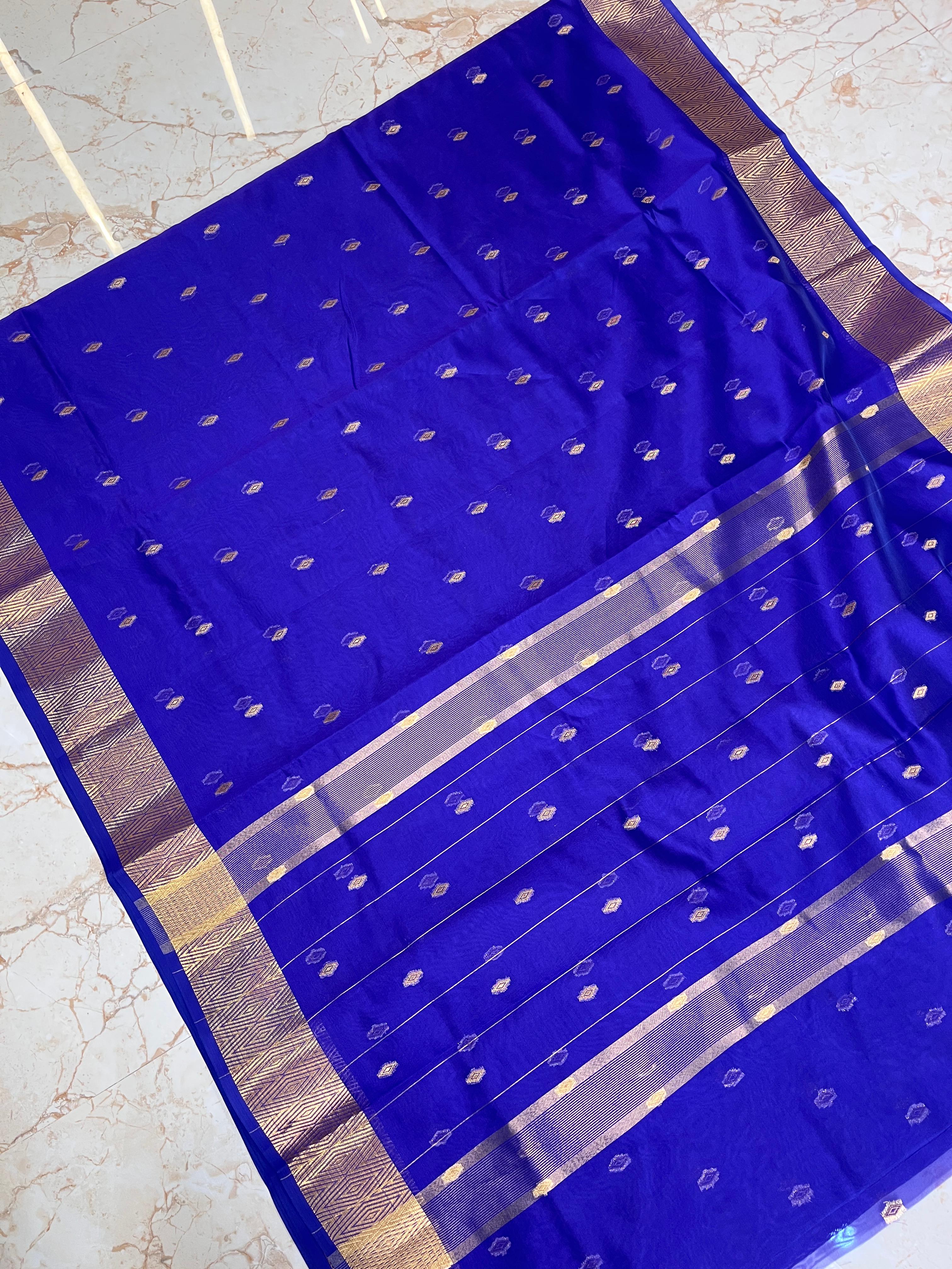 New Wedding Wear Royal Blue Color Banarasi Silk Jacquared Weaving Fancy Designer Saree