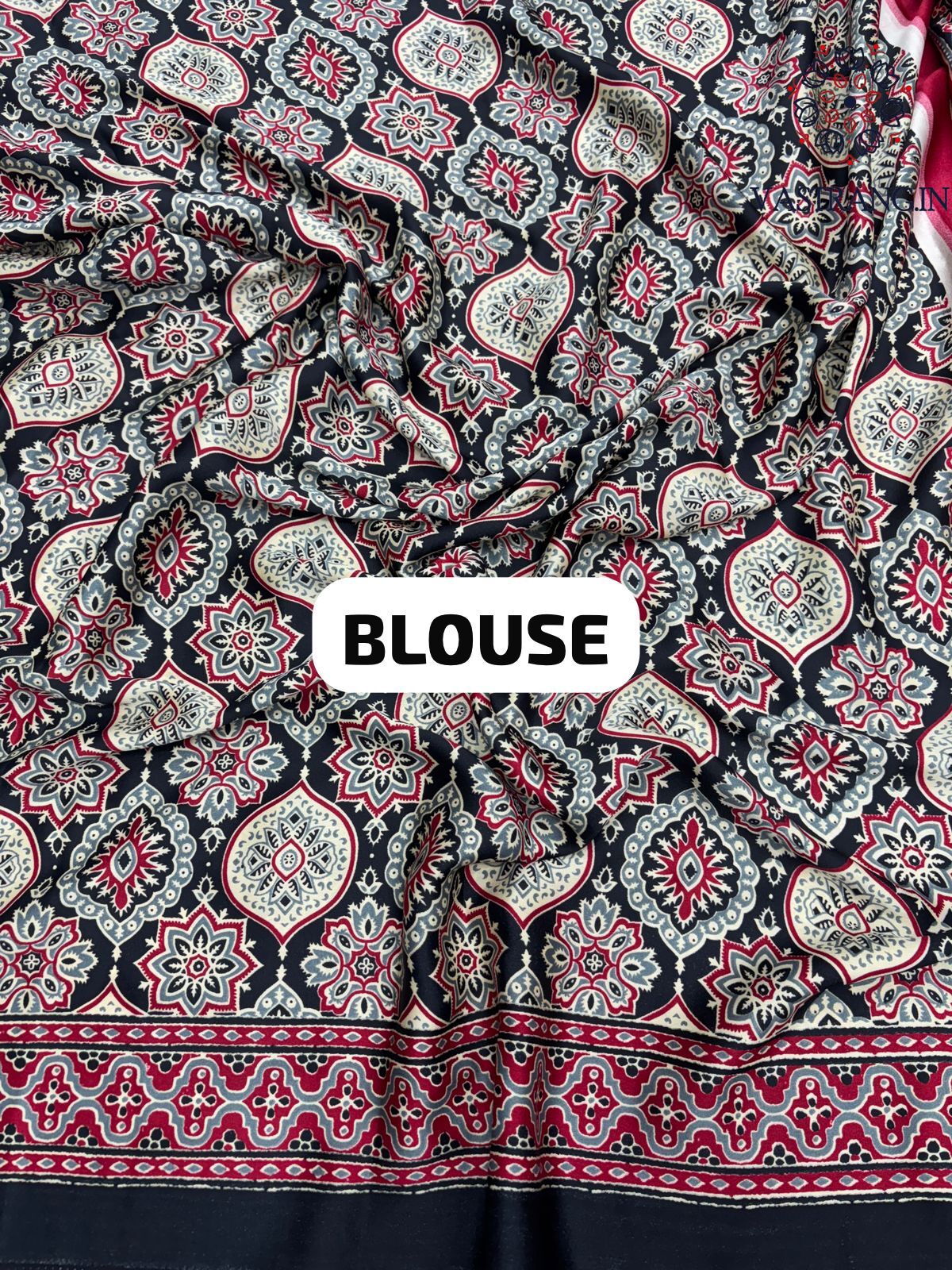 New Wedding Wear Red Color Pure Satin Silk Ajrak Printed Rich Pallu n Tussles Work Fancy Designer Saree