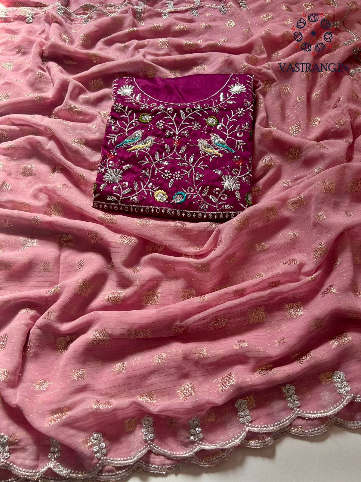 New Wedding Wear Soft Organza Silk Embroidery N cut Work Fancy Designer Saree