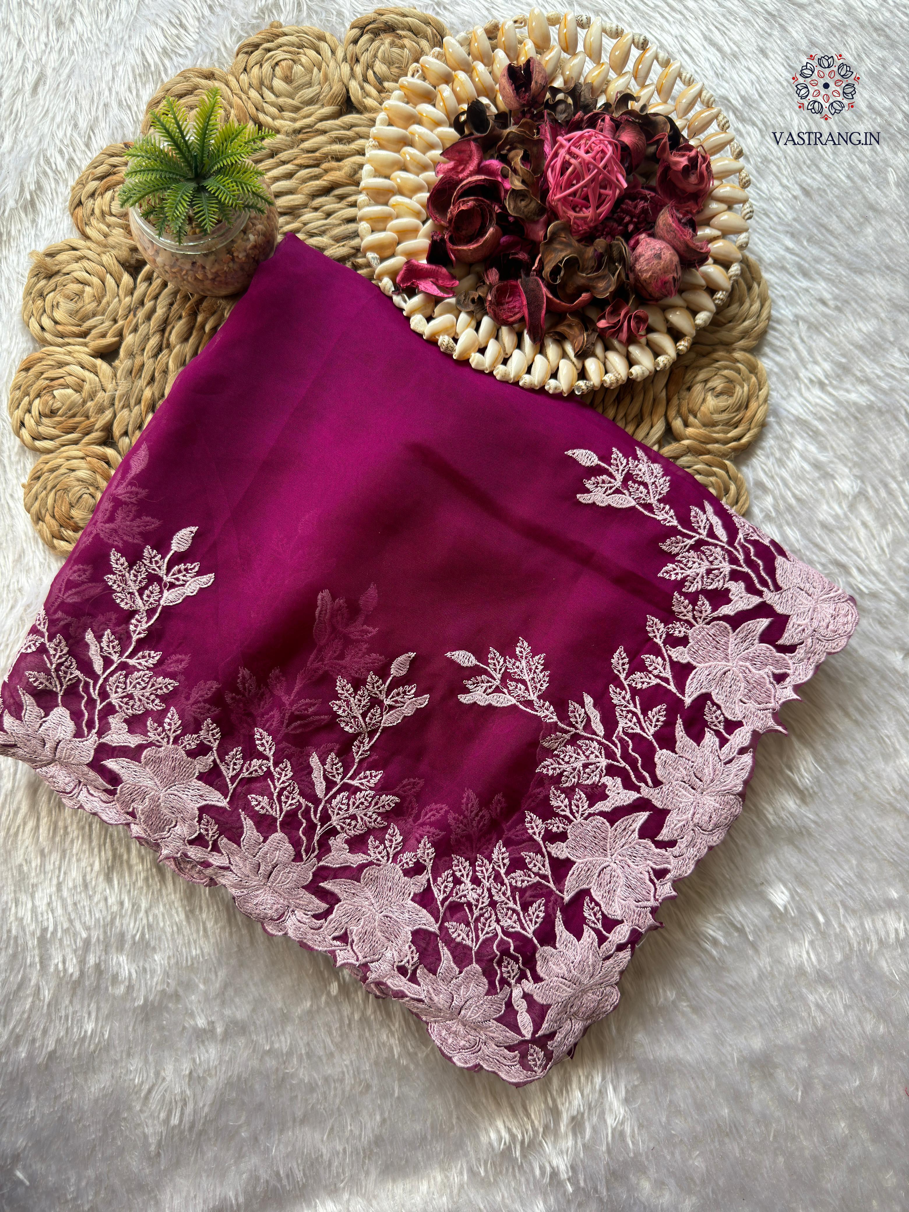 Partywear Soft Organza Silk Scalp Embroidery Work Fancy Designer Saree With Blouse