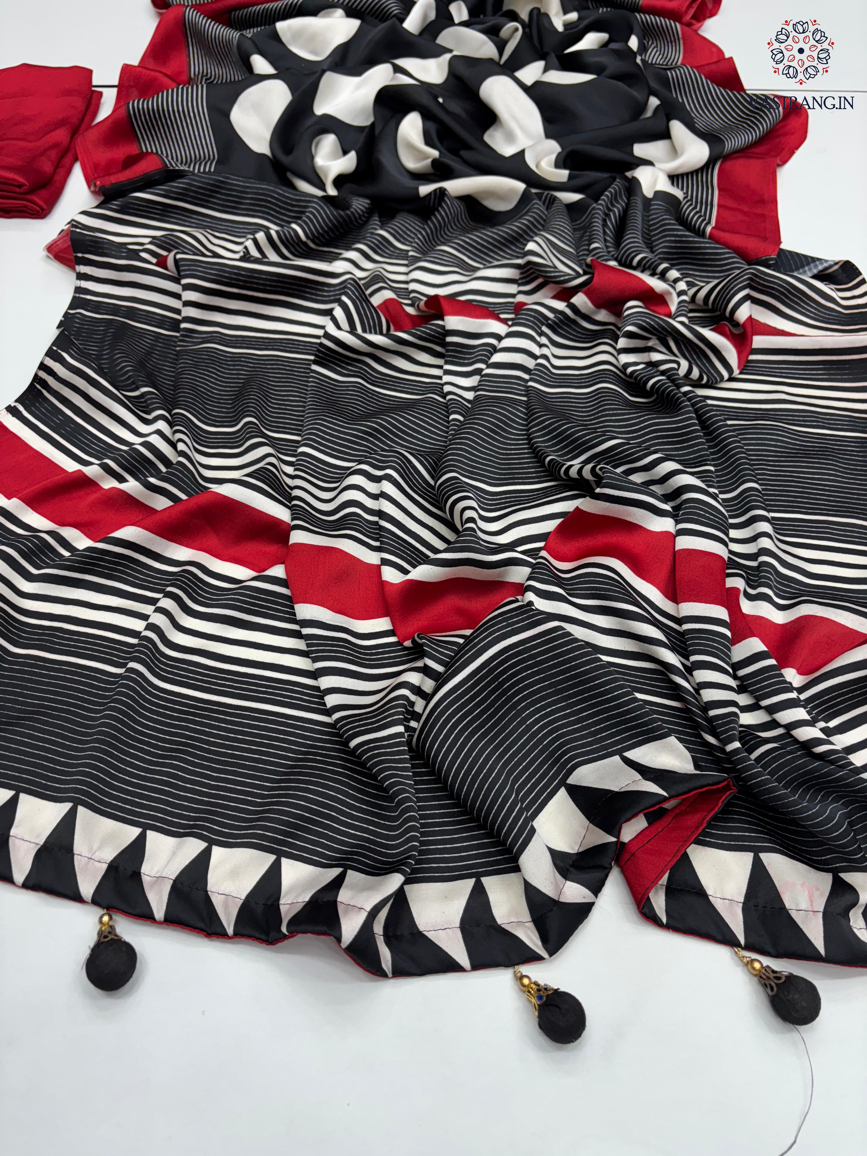 New Wedding Wear Pure Satin Soft Silk Print With Tussles Work Fancy Designer Saree With Blouse