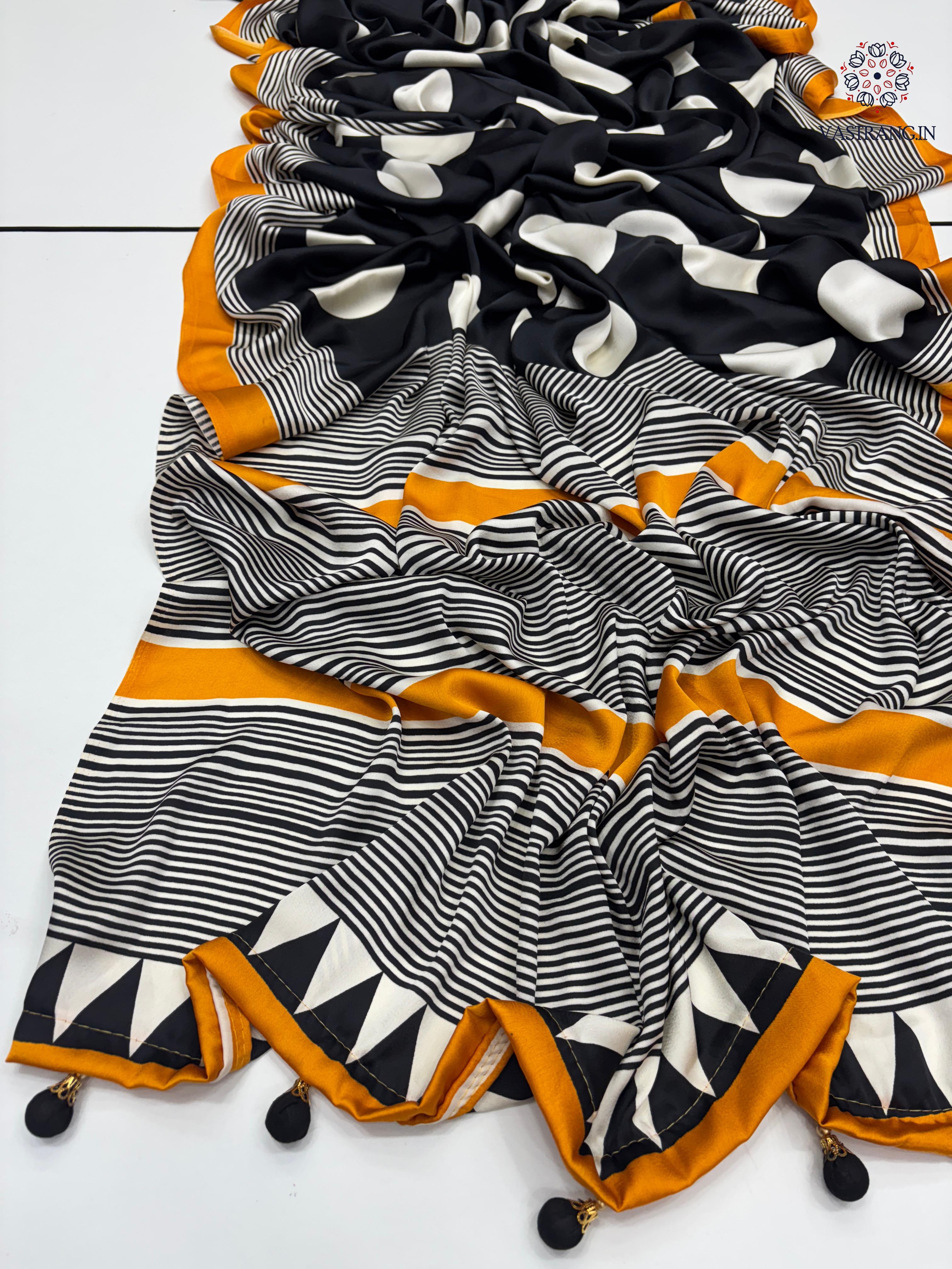 New Wedding Wear Pure Satin Soft Silk Print With Tussles Work Fancy Designer Saree With Blouse