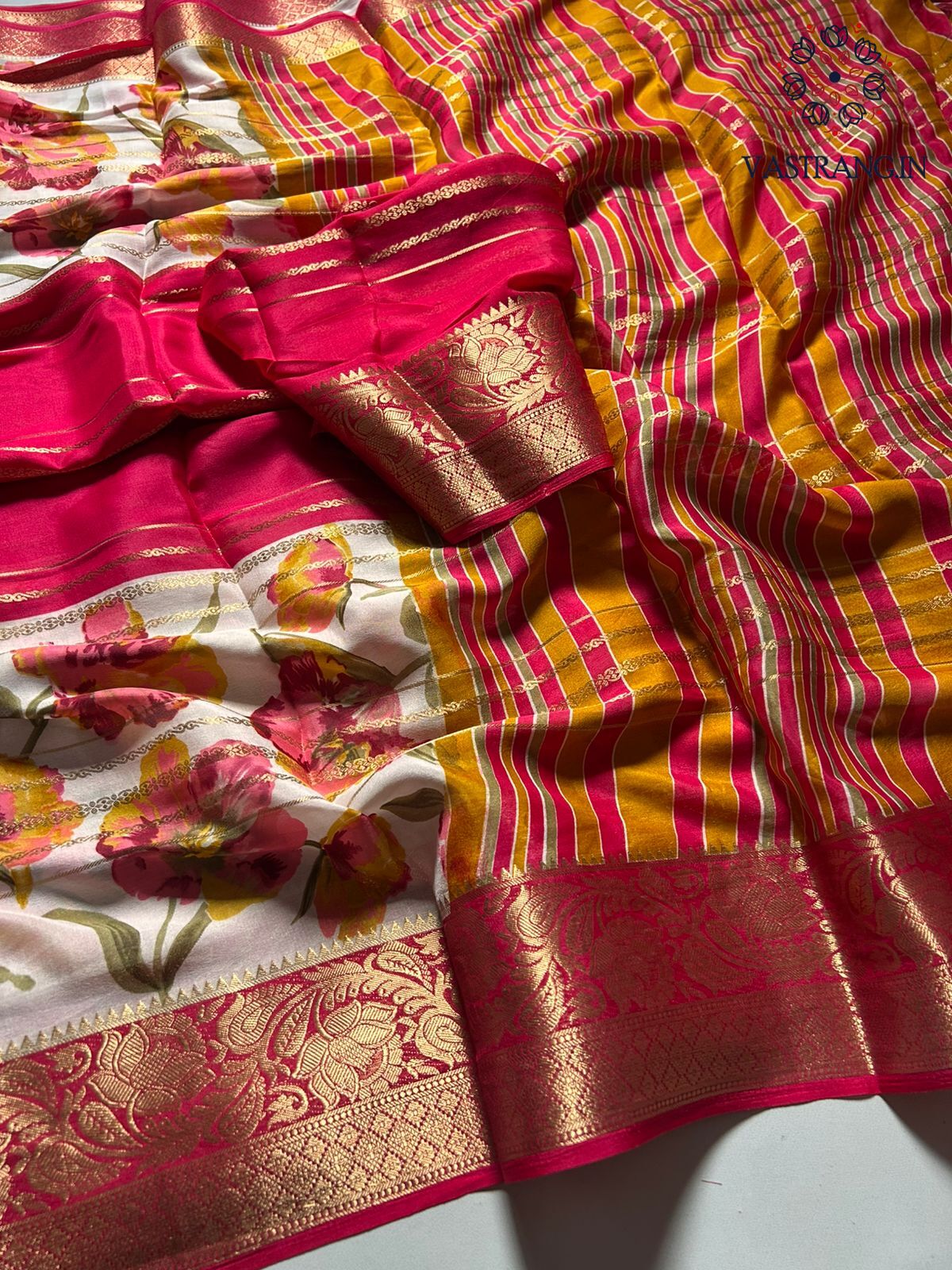 New Wedding Wear Silk Fabric Zari Jacquard Weaving Work Fancy Designer Saree With Blouse