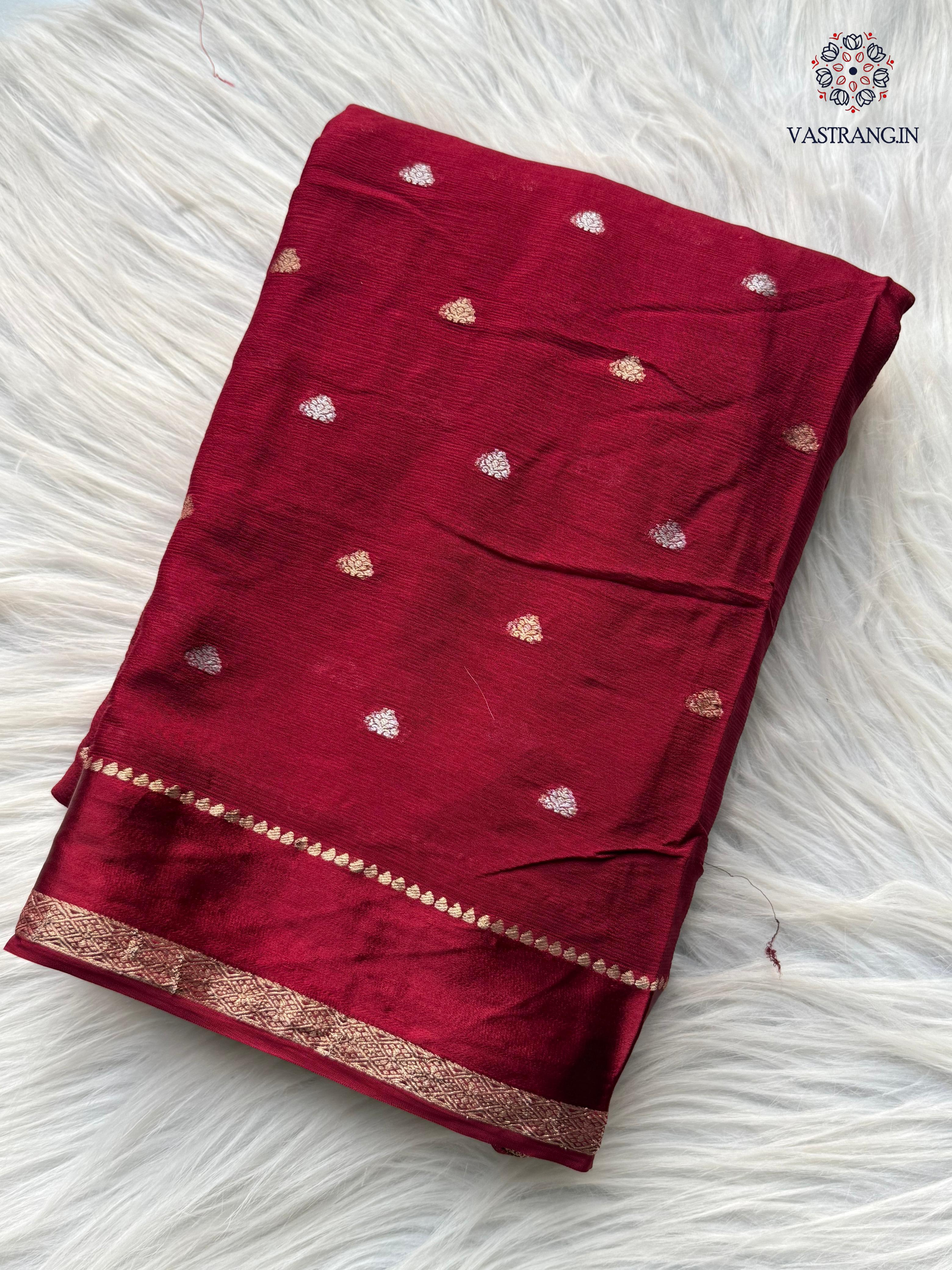 Elegant Festive Wear Pure Chinnon Zari Weaving With Rich Satin Border Saree For Wedding