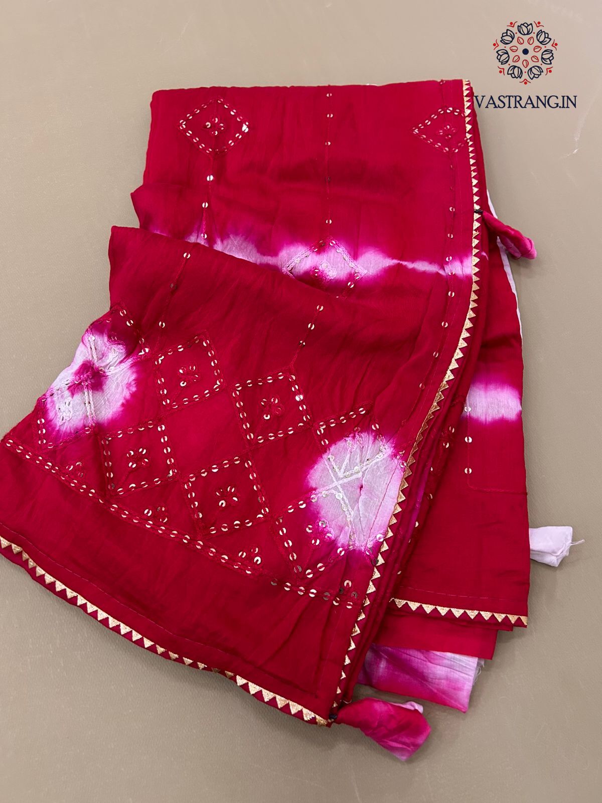 Admirable Soft Chinnon Silk Shibori Printed With Mirror Work Party Wear Saree For Wedding