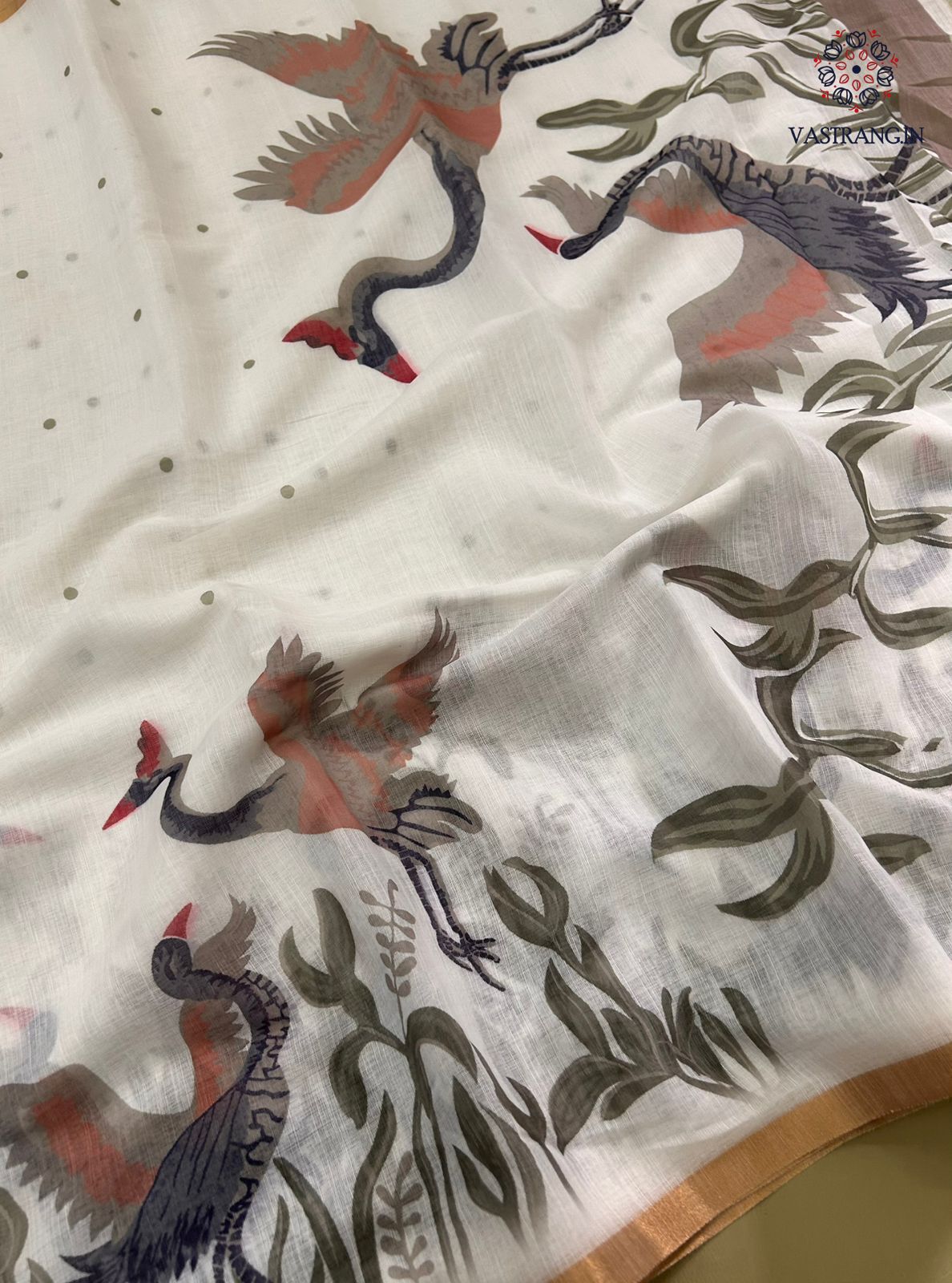 Blossom Party Wear White Colour Soft Cotton Print Fancy Designer Saree