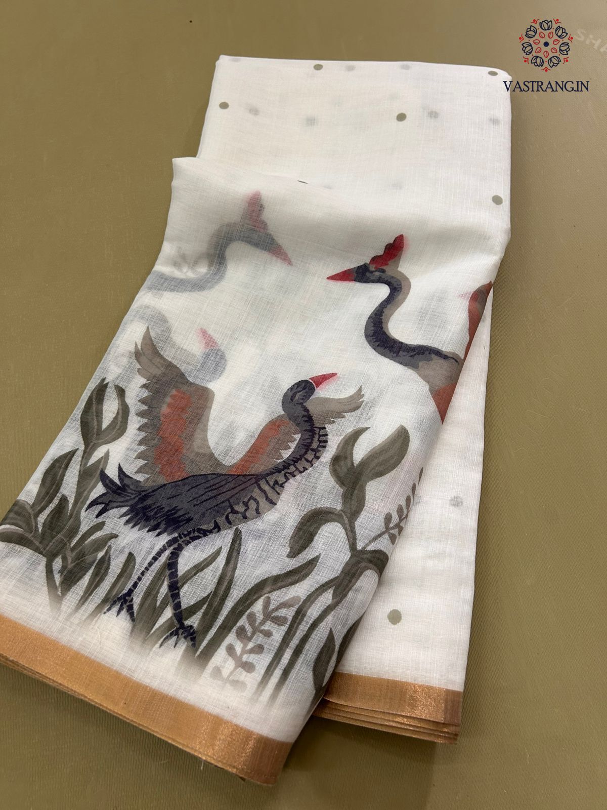 Blossom Party Wear White Colour Soft Cotton Print Fancy Designer Saree