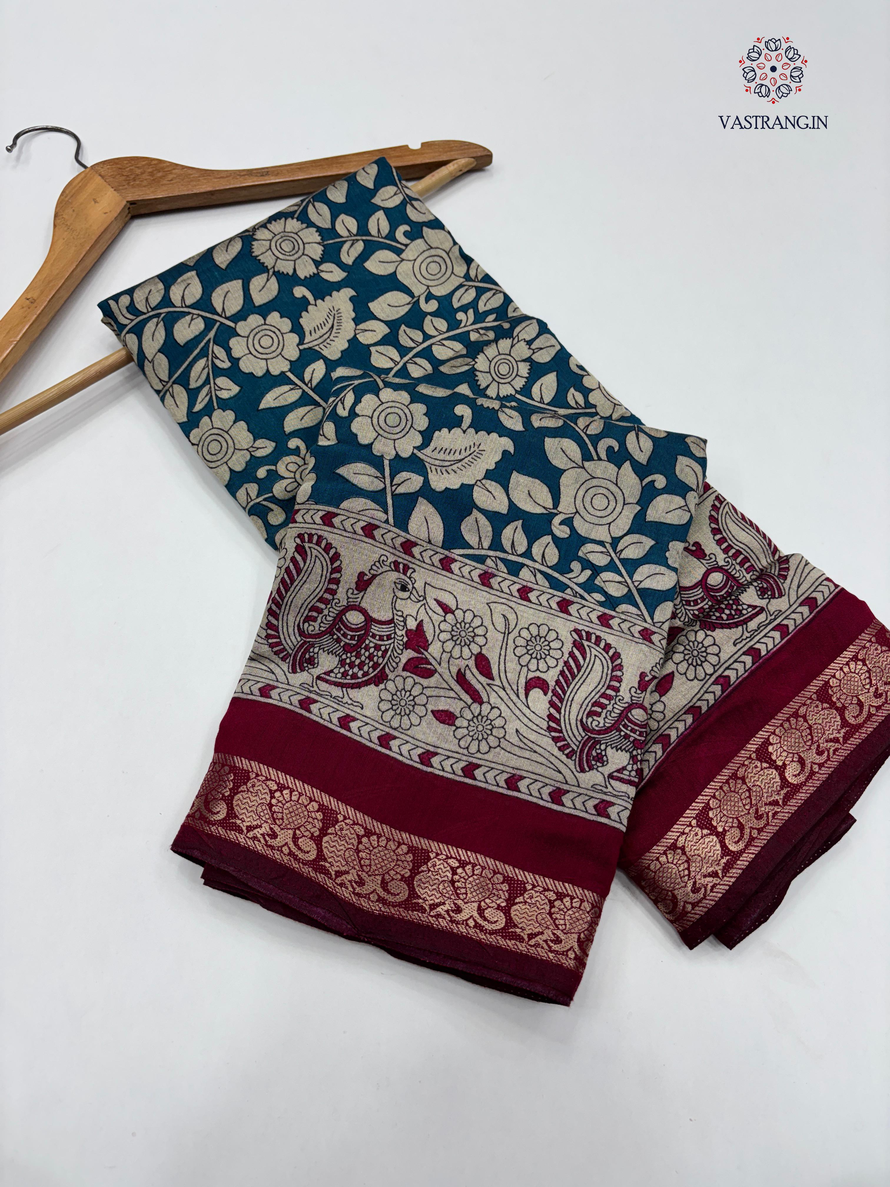 Blossom New Festive Wear Pure Mangalkari Viscouse Silk Designer Print n Weaving Saree For Women