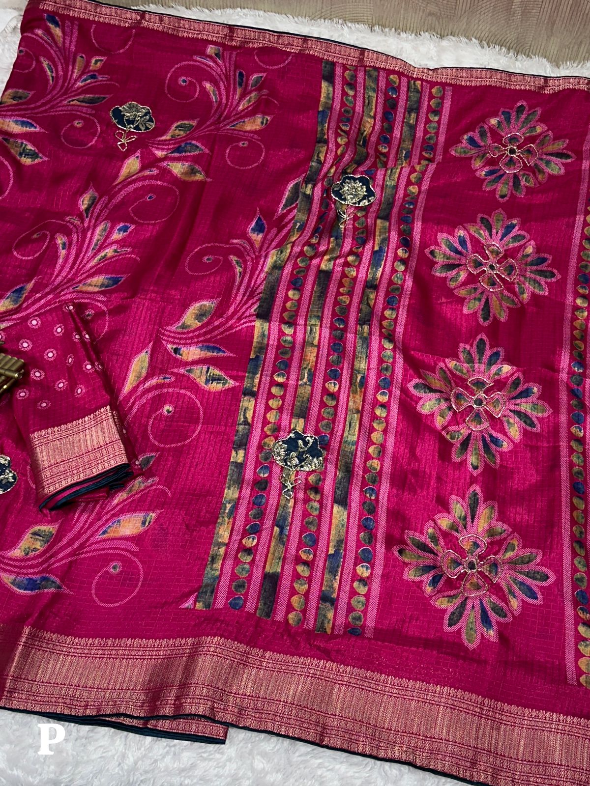 Elegant New Festive Wear Soft Cotton Designer Tussles Print n Weaving Work Saree For Women