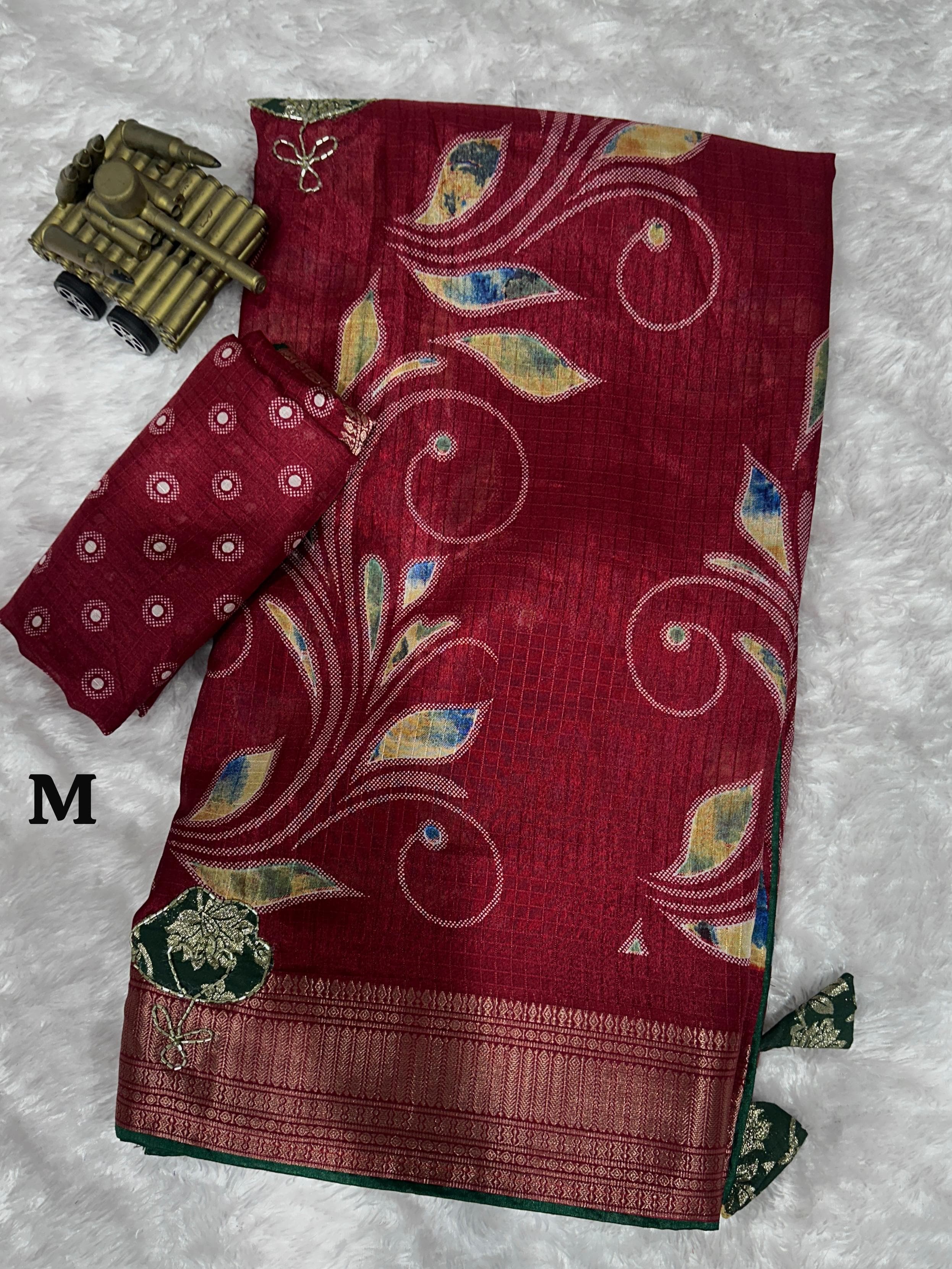 Elegant New Festive Wear Soft Cotton Designer Tussles Print n Weaving Work Saree For Women
