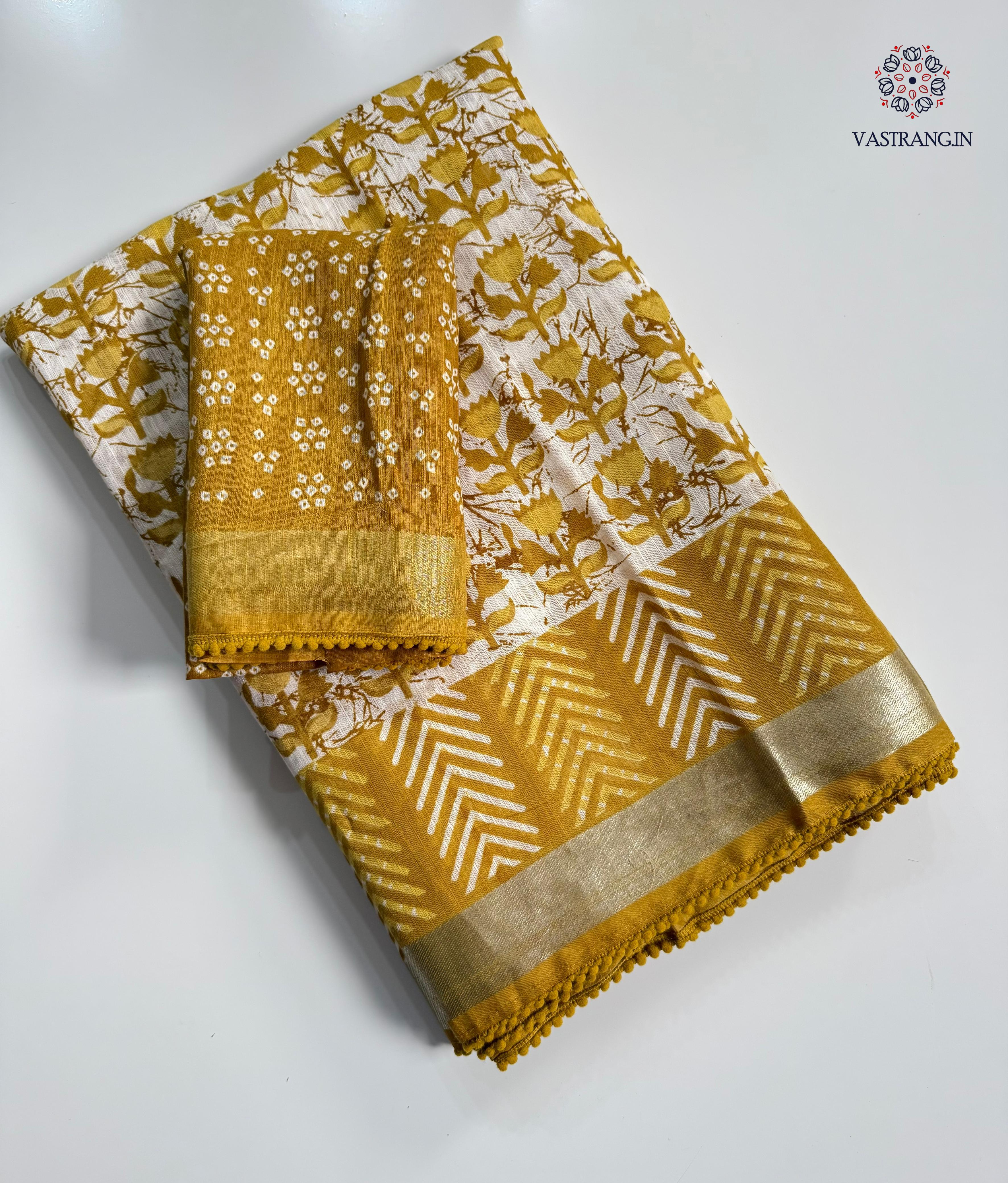 Sempiternal Kota Fabric Print n Zari Weaving Work Fancy Designer Saree With Blouse Piece
