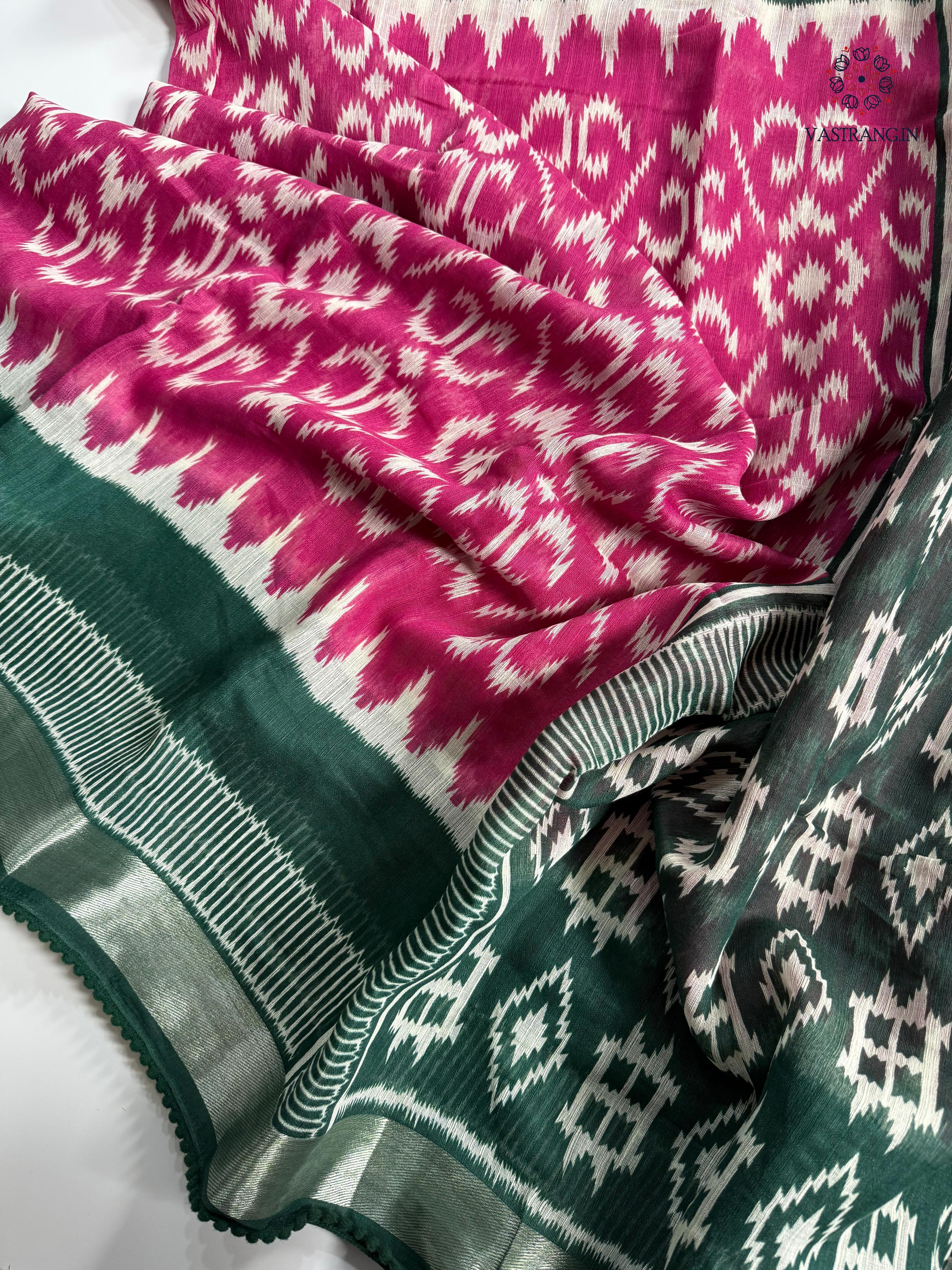 Sempiternal Kota Fabric Print n Zari Weaving Work Fancy Designer Saree With Blouse Piece