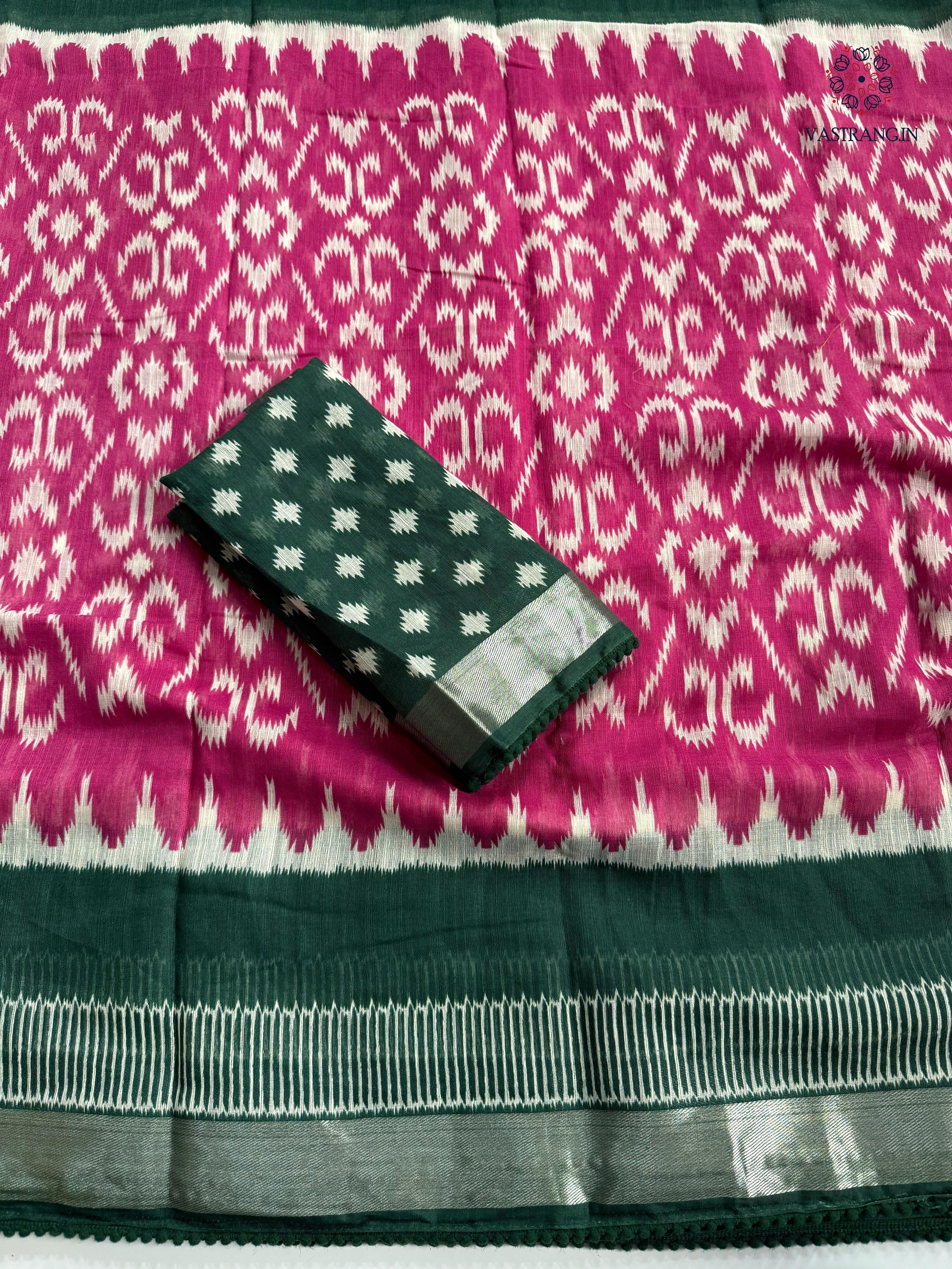 Sempiternal Kota Fabric Print n Zari Weaving Work Fancy Designer Saree With Blouse Piece