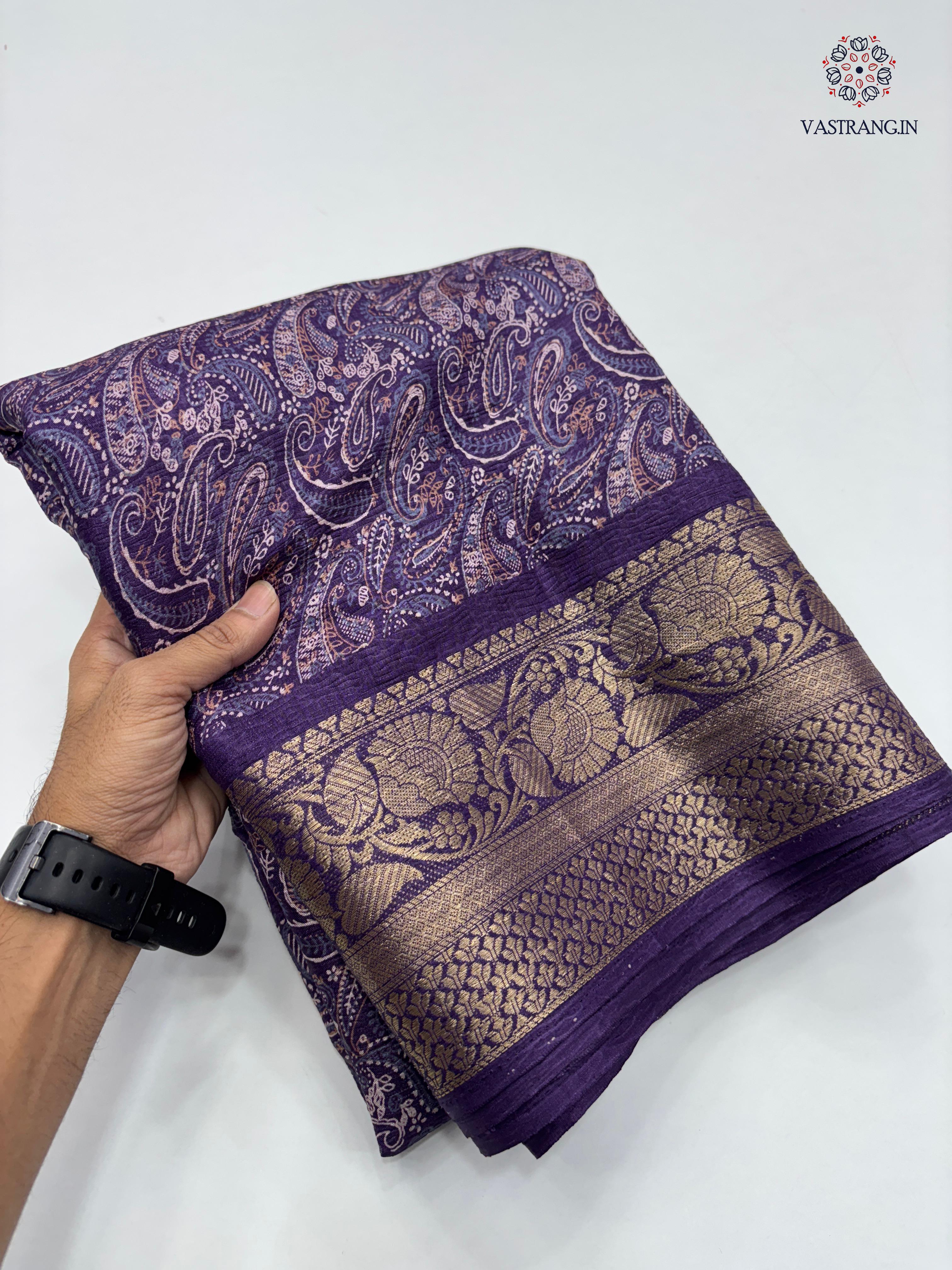 Gorgeous Pure Dola Crush Silk Print With Designer Jacquard Work Fancy Designer Festive Wear Saree