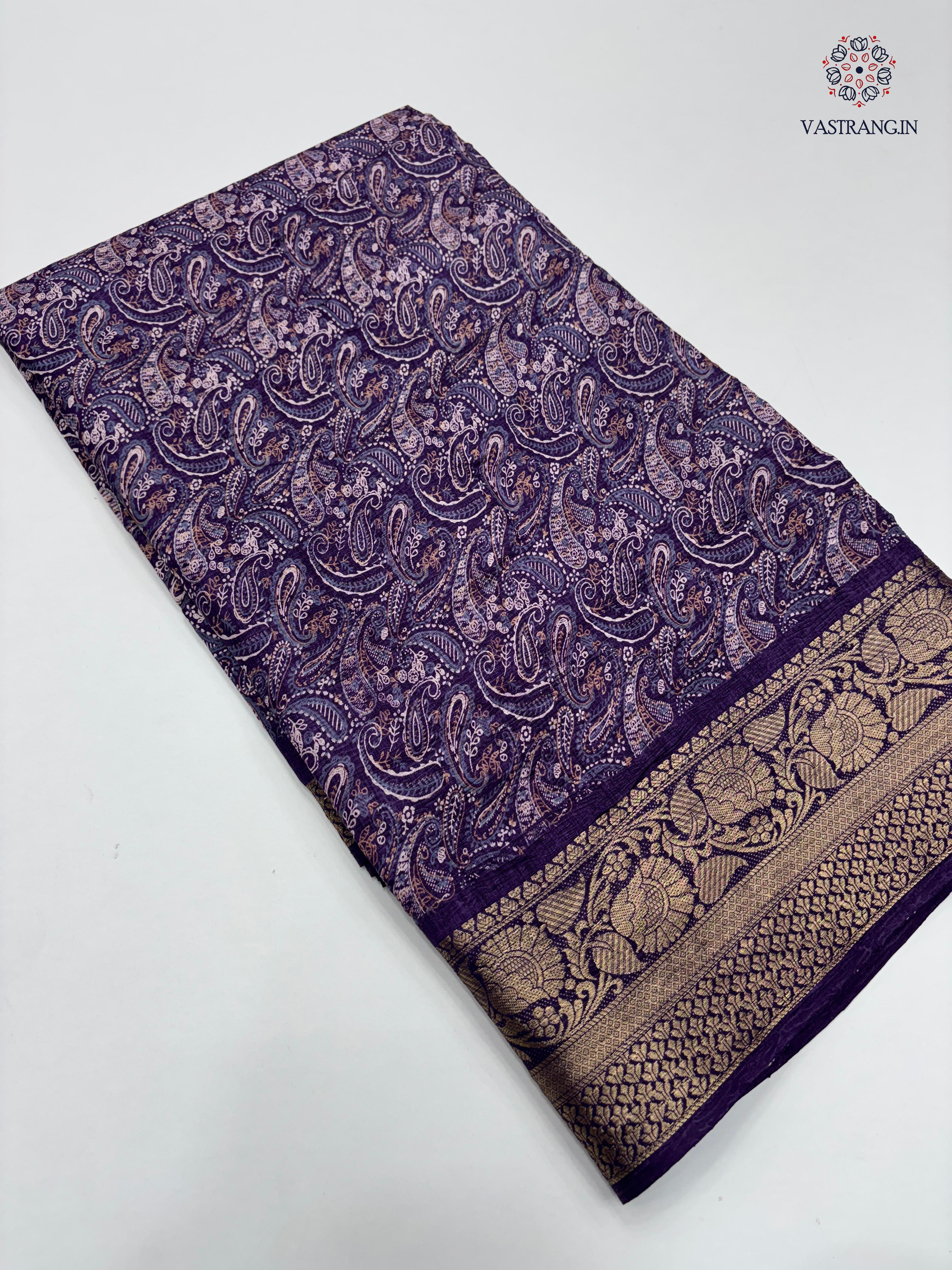 Gorgeous Pure Dola Crush Silk Print With Designer Jacquard Work Fancy Designer Festive Wear Saree