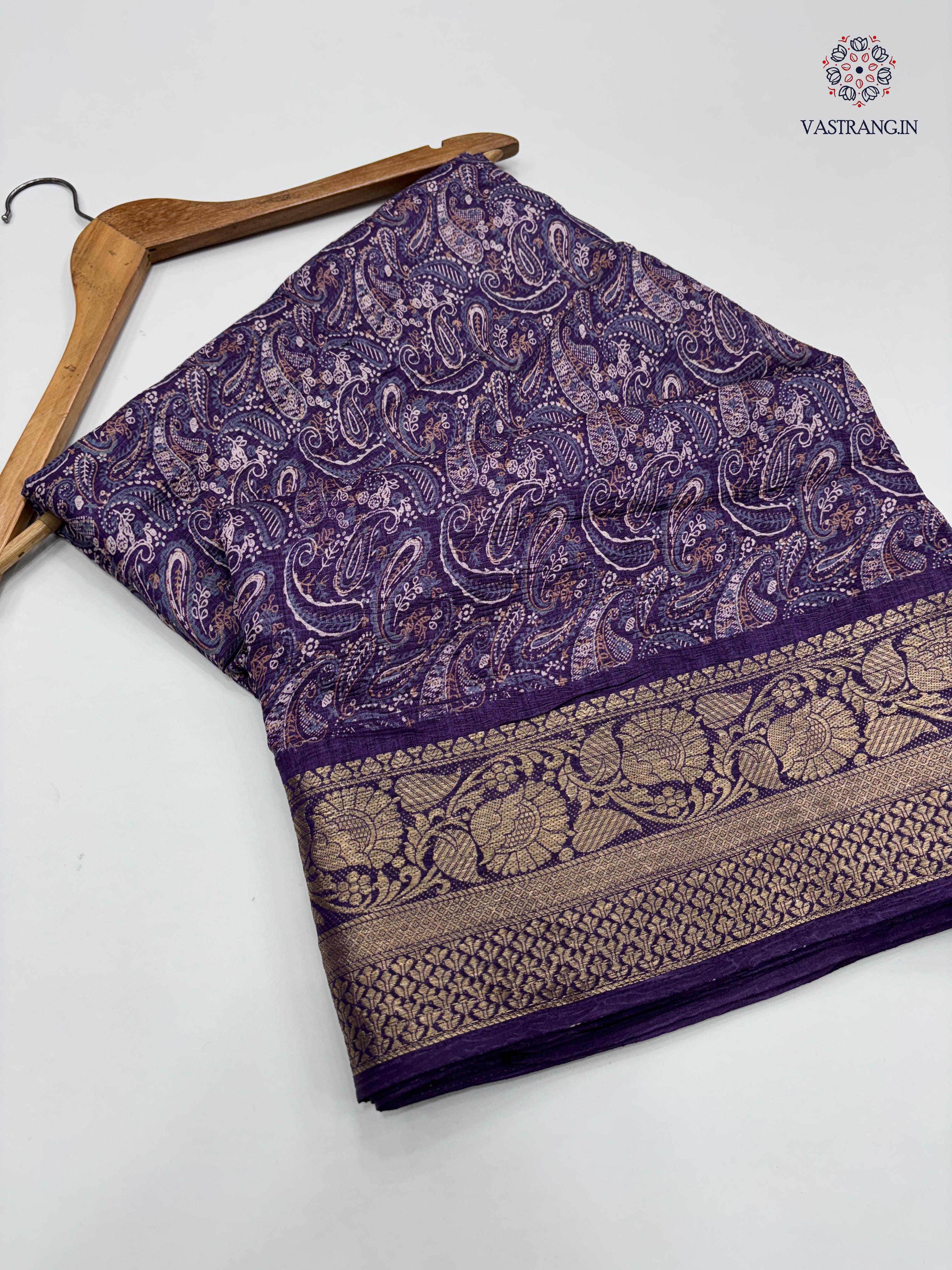 Gorgeous Pure Dola Crush Silk Print With Designer Jacquard Work Fancy Designer Festive Wear Saree