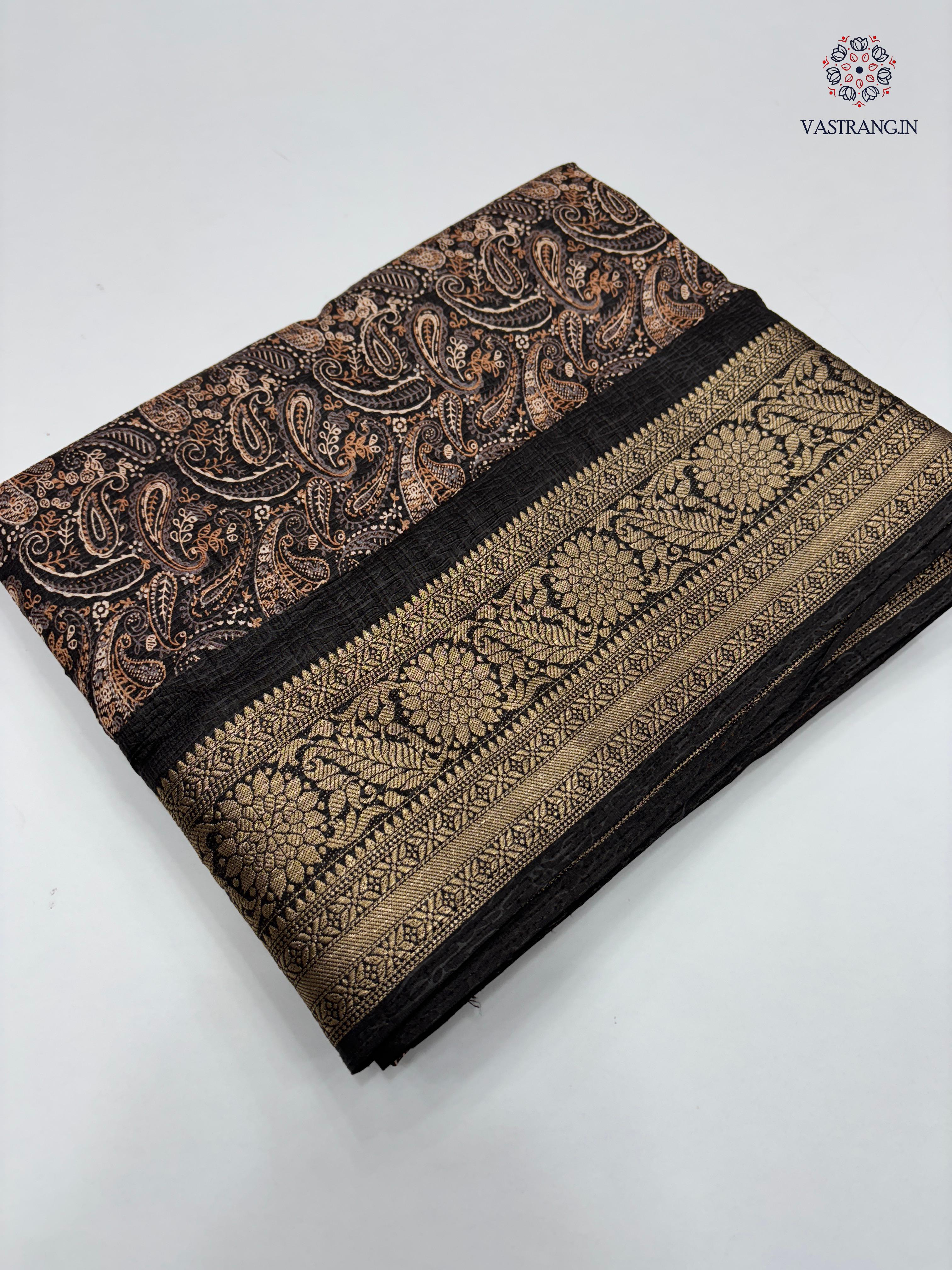 Gorgeous Pure Dola Crush Silk Print With Designer Jacquard Work Fancy Designer Festive Wear Saree