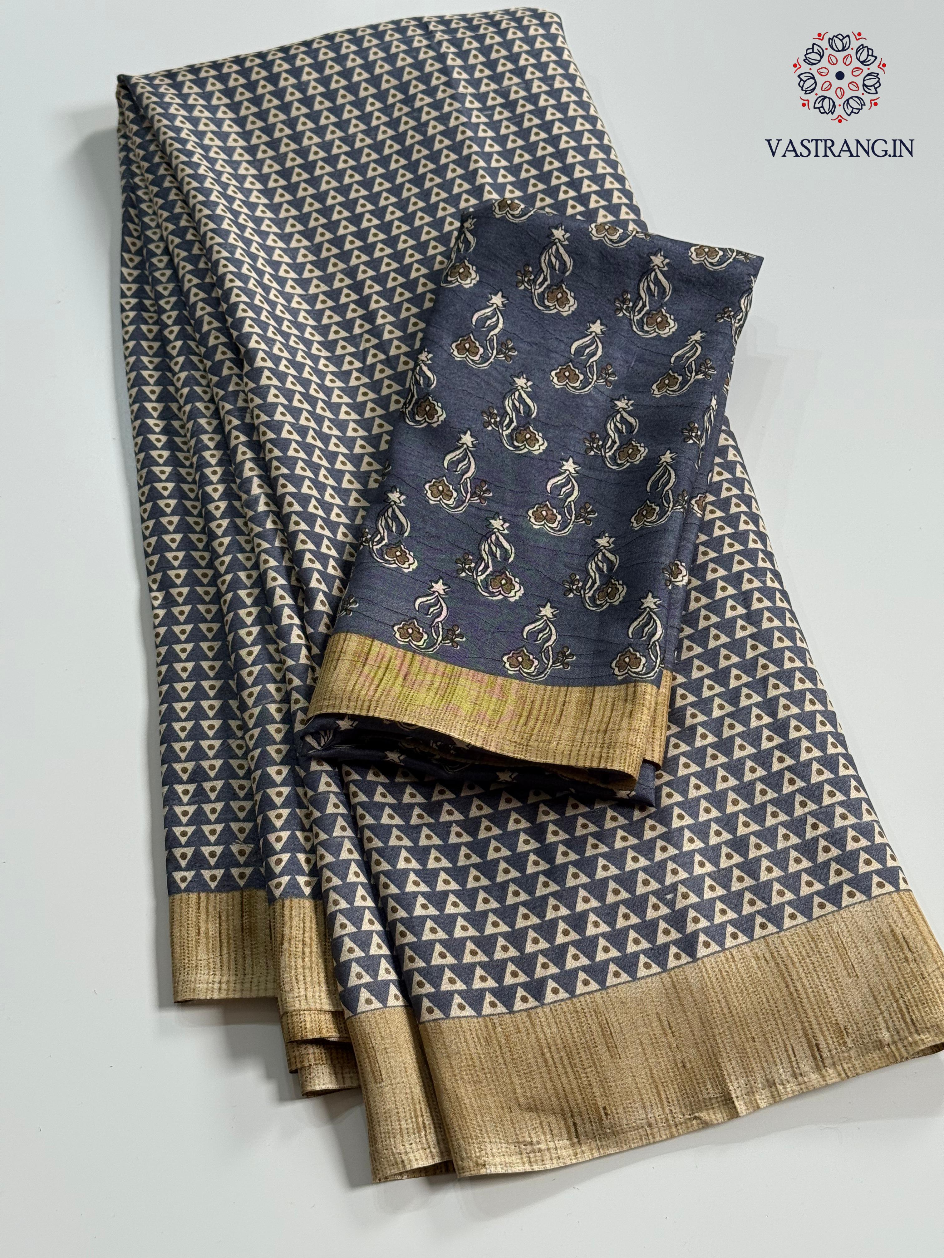 Charming Party Wear Malbhari Silk Printed Work With Golden Broad Border Fancy Designer Saree For Women