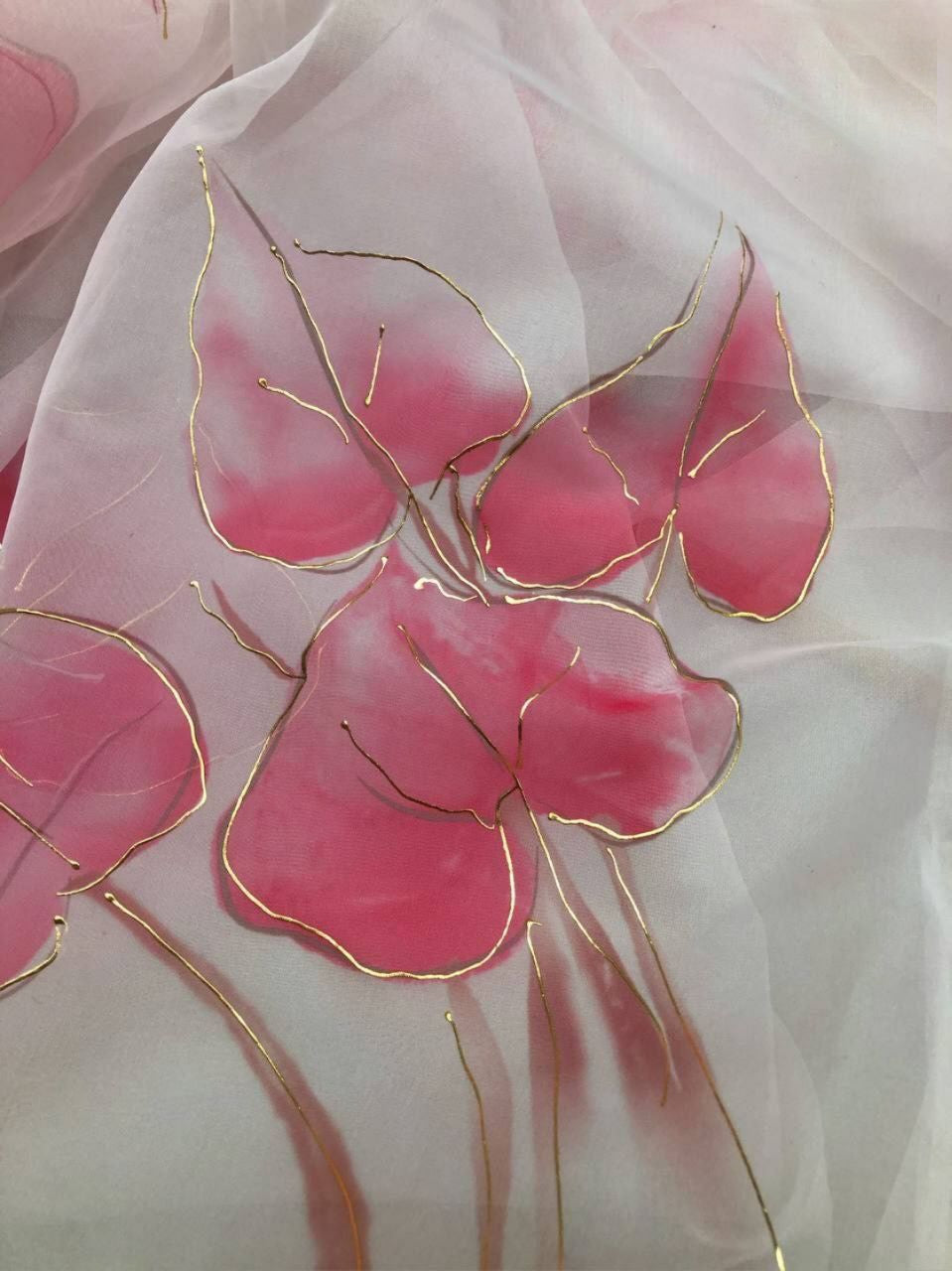 Party wear Organza Silk Floral Print n Foil Work Beautiful Rich Look Saree